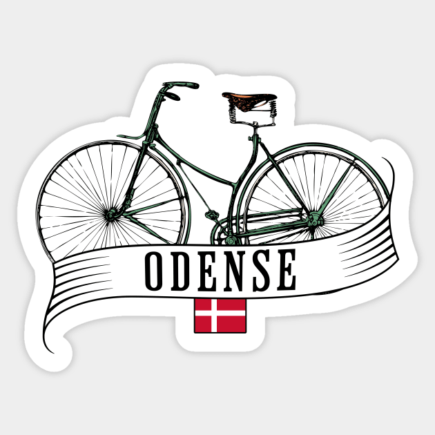 Odense Denmark Flag Bicycle Sticker by alvarsprints